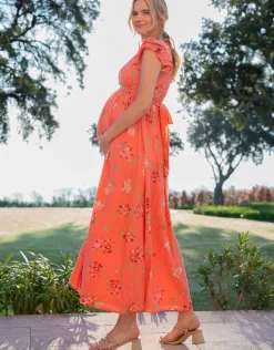 Discount Seraphine Tanya | Flutter Sleeve Maxi Wrap Maternity Dress