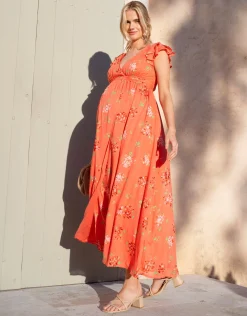 Discount Seraphine Tanya | Flutter Sleeve Maxi Wrap Maternity Dress