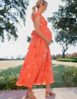 Discount Seraphine Tanya | Flutter Sleeve Maxi Wrap Maternity Dress