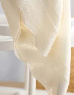 New Seraphine Toby | Ecru Cellular Baby Blanket
