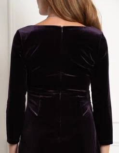 Sale Seraphine Topaz | Boat Neck Velvet Maternity Dress