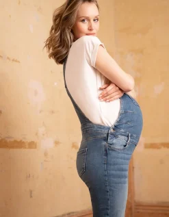 Hot Seraphine Trav | Light Wash Denim Maternity Overalls