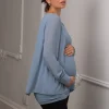Fashion Seraphine Tulip | Slate Blue Layered Maternity & Nursing Top