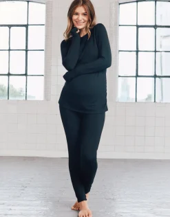 Sale Seraphine Violetta | Black Thermal Maternity & Nursing Top