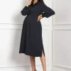 Outlet Seraphine Vivian | Pleated Waist Maternity & Nursing Shirt Dress