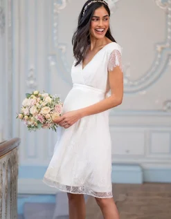 Discount Seraphine Vivienne | Short Lace V Neck Maternity Wedding Dress
