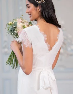 Discount Seraphine Vivienne | Short Lace V Neck Maternity Wedding Dress