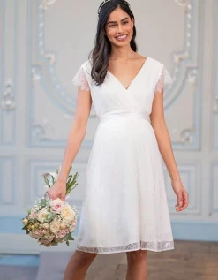 Discount Seraphine Vivienne | Short Lace V Neck Maternity Wedding Dress