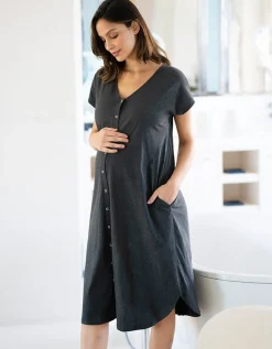 Flash Sale Seraphine Weston | Maternity Hospital Bag Midi Labor Gown in Organic Cotton