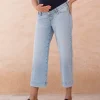 Sale Seraphine Wolfe | Organic Cropped Straight Wide Leg Maternity Jeans