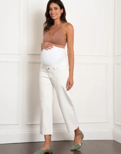 Best Seraphine Wolfe | Organic Cropped Straight Wide-Leg Maternity Jeans