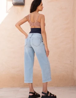 Sale Seraphine Wolfe | Organic Cropped Straight Wide Leg Maternity Jeans
