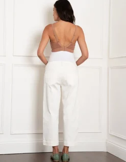 Best Seraphine Wolfe | Organic Cropped Straight Wide-Leg Maternity Jeans