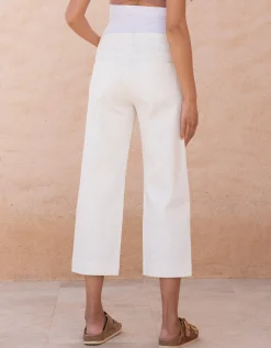 Best Seraphine Wolfe | Organic Cropped Straight Wide-Leg Maternity Jeans