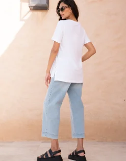 Sale Seraphine Wolfe | Organic Cropped Straight Wide Leg Maternity Jeans