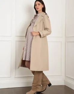 Hot Seraphine Zack | Belted Maternity Trench Coat