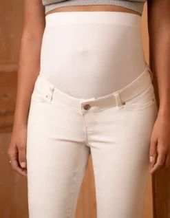 Online Seraphine Zahara | Slim Leg Over Bump White Maternity Jeans