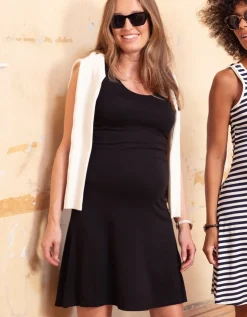 Sale Seraphine Zelma | Two Pack Sleeveless Fit & Flare Maternity & Nursing Dresses - Black & White