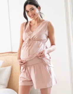New Seraphine Zenaida | Cotton Short Pajama Maternity-To-Nursing Set