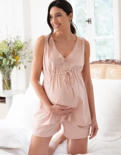 New Seraphine Zenaida | Cotton Short Pajama Maternity-To-Nursing Set