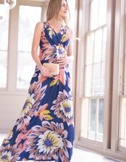 Hot Seraphine Zeta | Seasonal Blooms Maternity & Nursing Maxi Dress